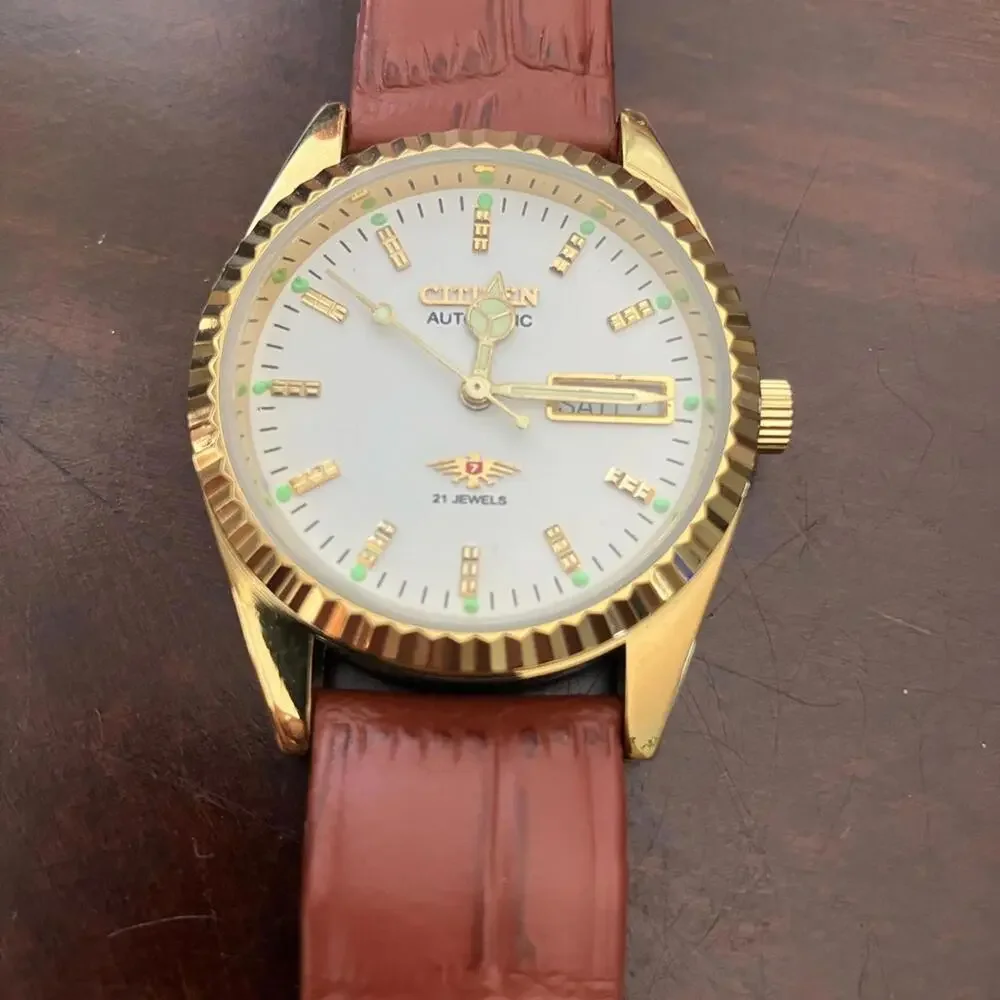Vintage‎ Rare Cîtizen Eagle 7 Gold and Brown Automatic Watch